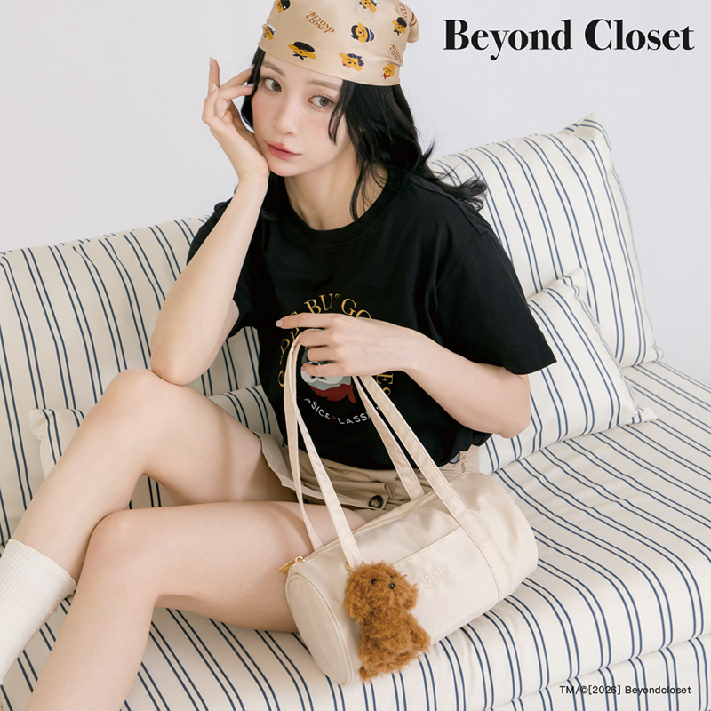 韓國 Beyond Closet 輕量尼龍圓筒肩背包2