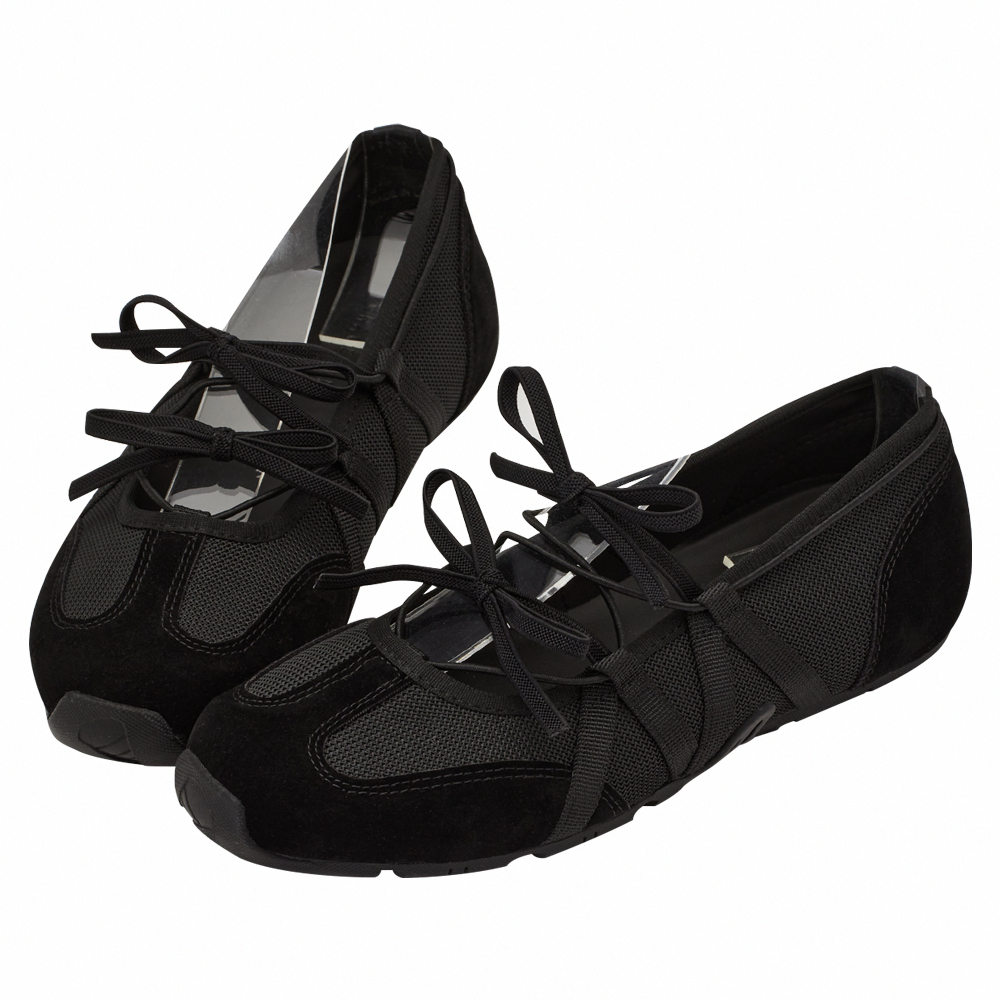首爾芭蕾機能綁帶蝴蝶結瑪莉珍運動鞋  黑