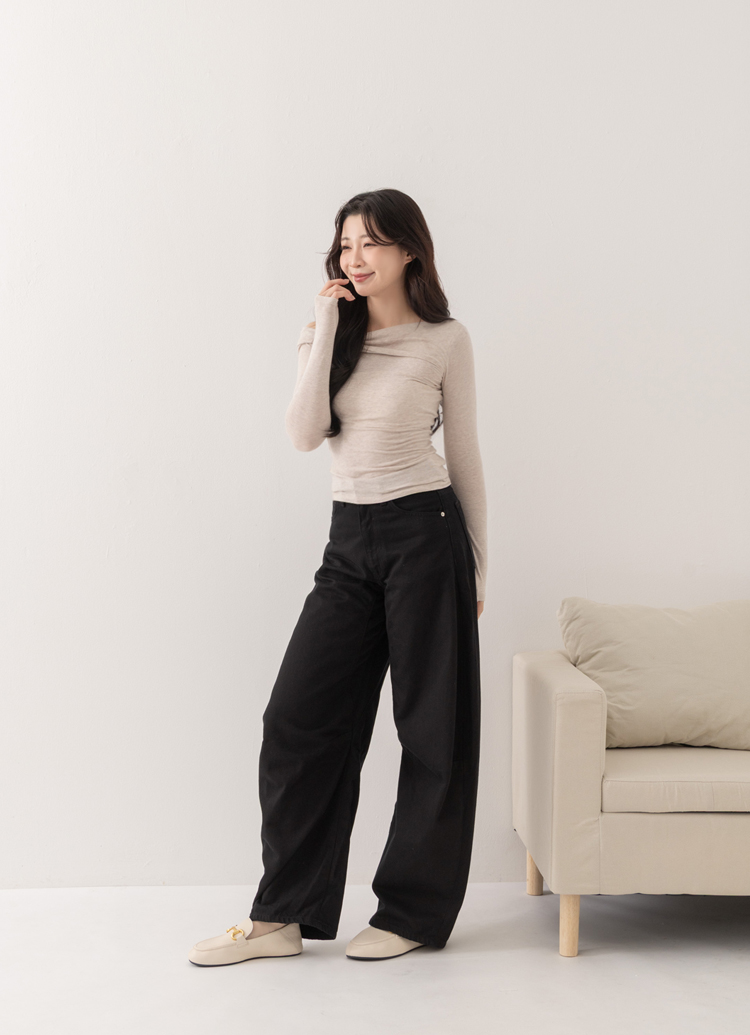 GraceGift平價女鞋 簡慵懶全真皮馬銜扣 2Way 杏色樂福鞋