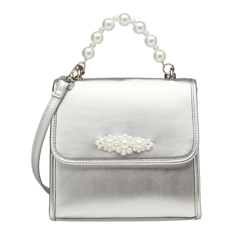 奕潔聯名-珍珠交響曲3WAY手提肩背書信包 銀