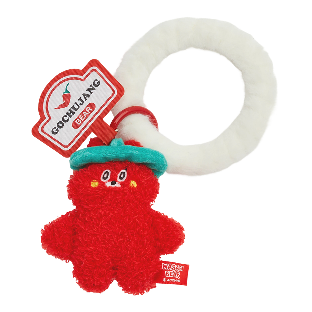 GraceGift Wasabi Bear聯名 辣椒醬熊 絨毛手機掛環 紅色