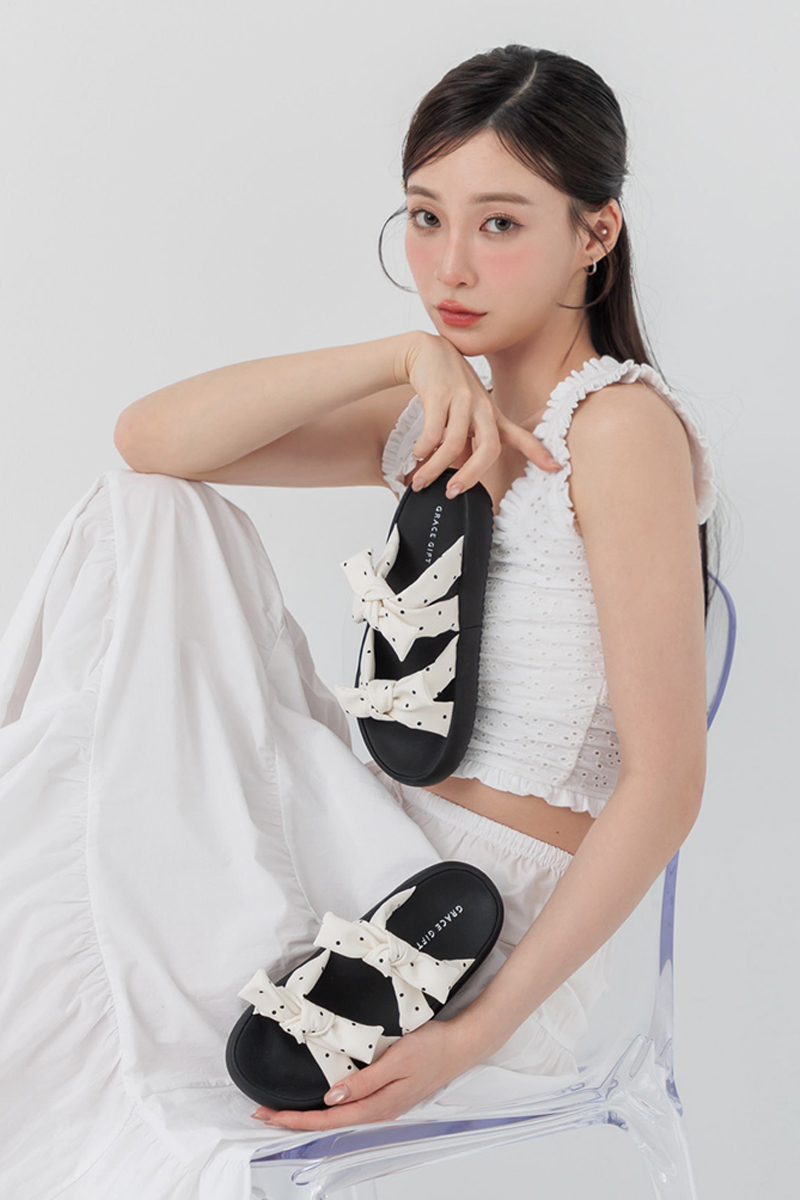 Y3K甜酷澎澎蝴蝶結雲感厚底涼鞋3