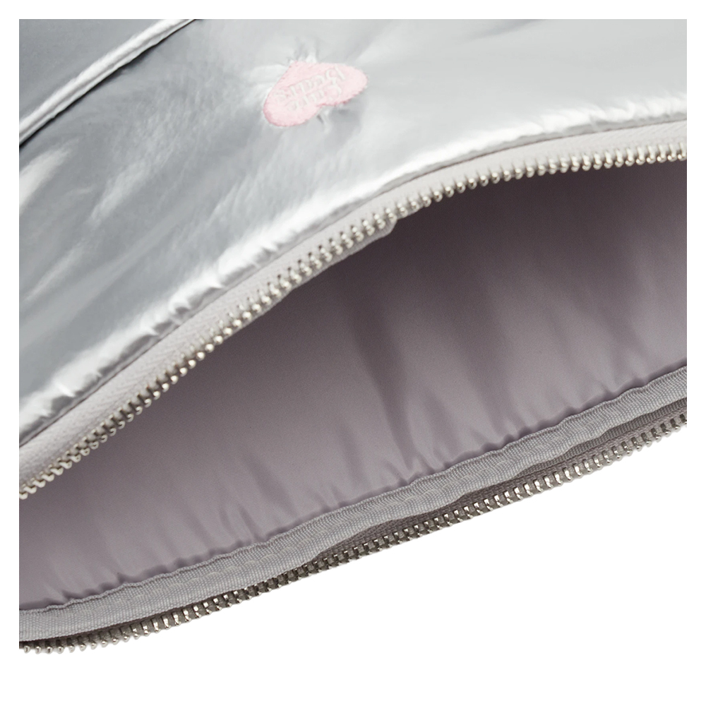 GraceGift Care Bears聯名 NTU 牢騷小熊 澎澎空氣平板包 銀色 實拍圖