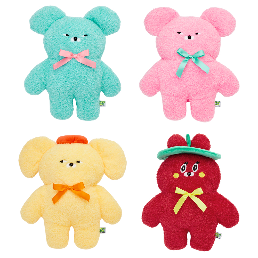 GraceGift Wasabi Bear聯名 粉芥末熊 療癒造型抱枕(30CM) 粉紅色 實拍圖