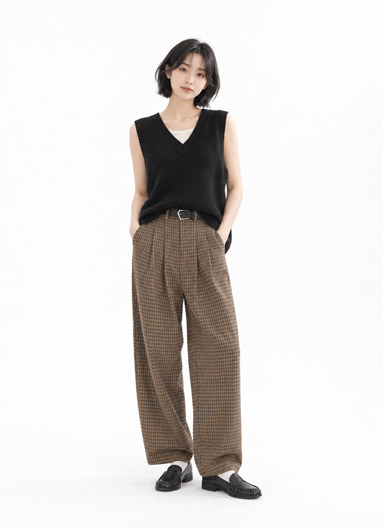 GraceGift平價女鞋 慵懶復古手縫麂皮低跟樂福鞋 黑