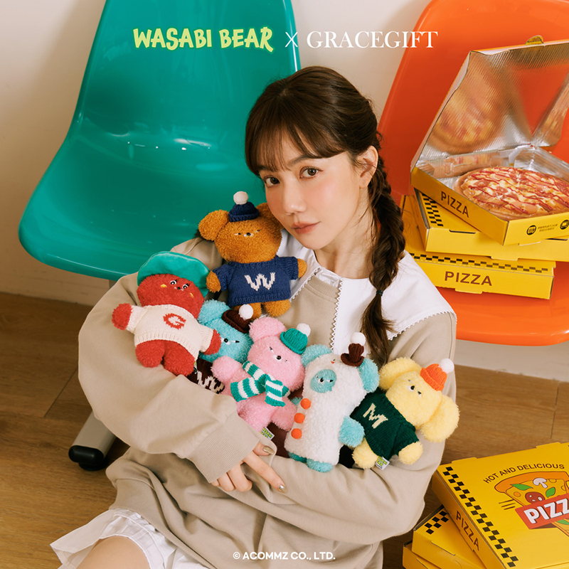 wasabi bear冬裝派對毛絨玩偶吊飾盲盒