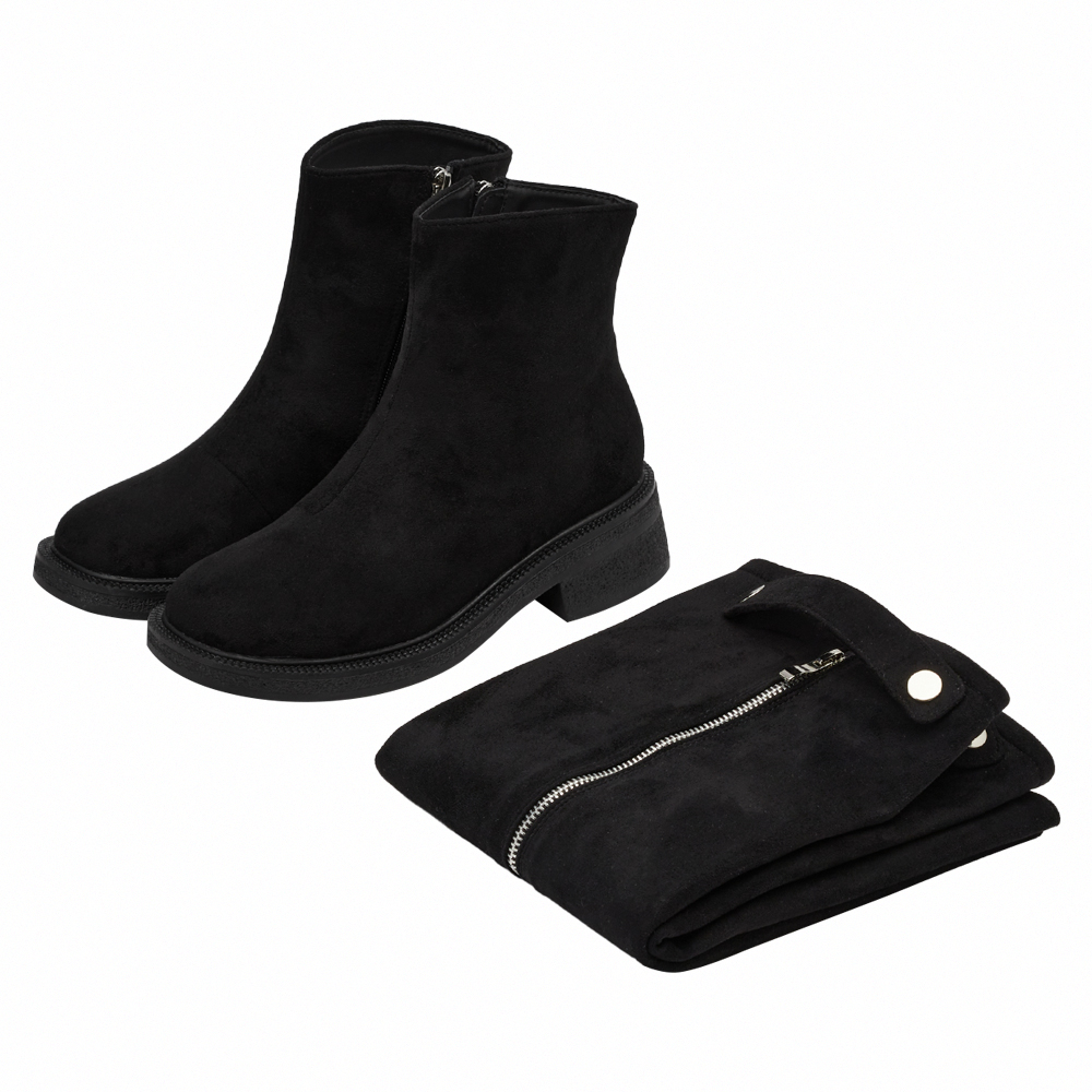 穿搭利器2way可拆式褲管堆堆長靴 黑