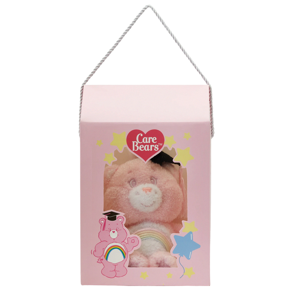GraceGift CareBears聯名 樂觀小熊 畢業祝福小熊吊飾禮盒 附贈手機墊片 粉紅