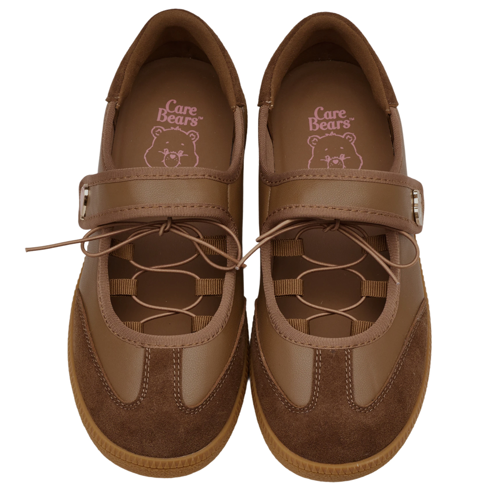 Care Bears-溫柔小熊綁繩魔鬼氈瑪莉珍運動鞋  棕