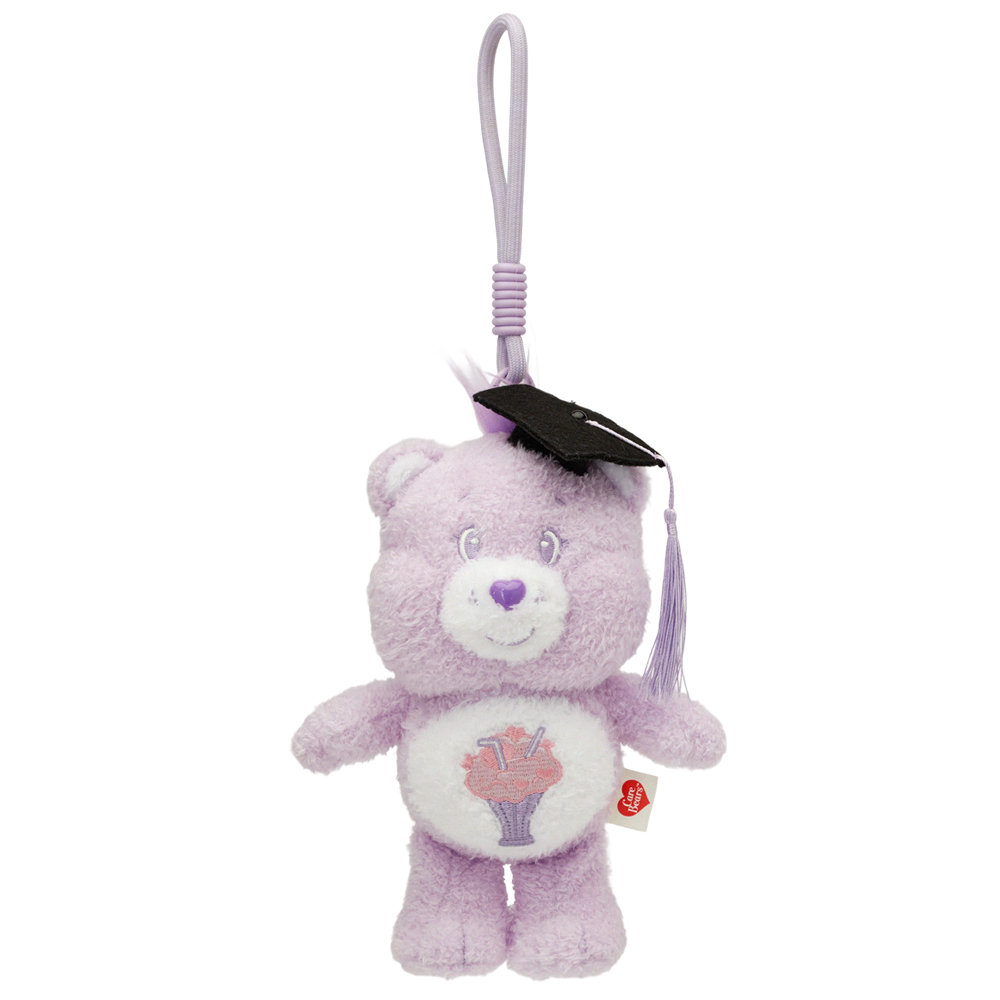 GraceGift CareBears聯名 分享小熊 畢業祝福小熊吊飾禮盒 附贈手機墊片 紫