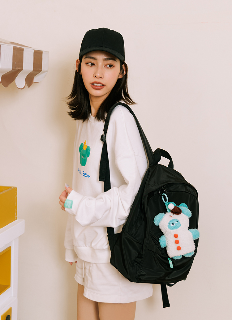GraceGift Wasabi Bear聯名 冬裝派對毛絨玩偶吊飾鑰匙圈 一中盒