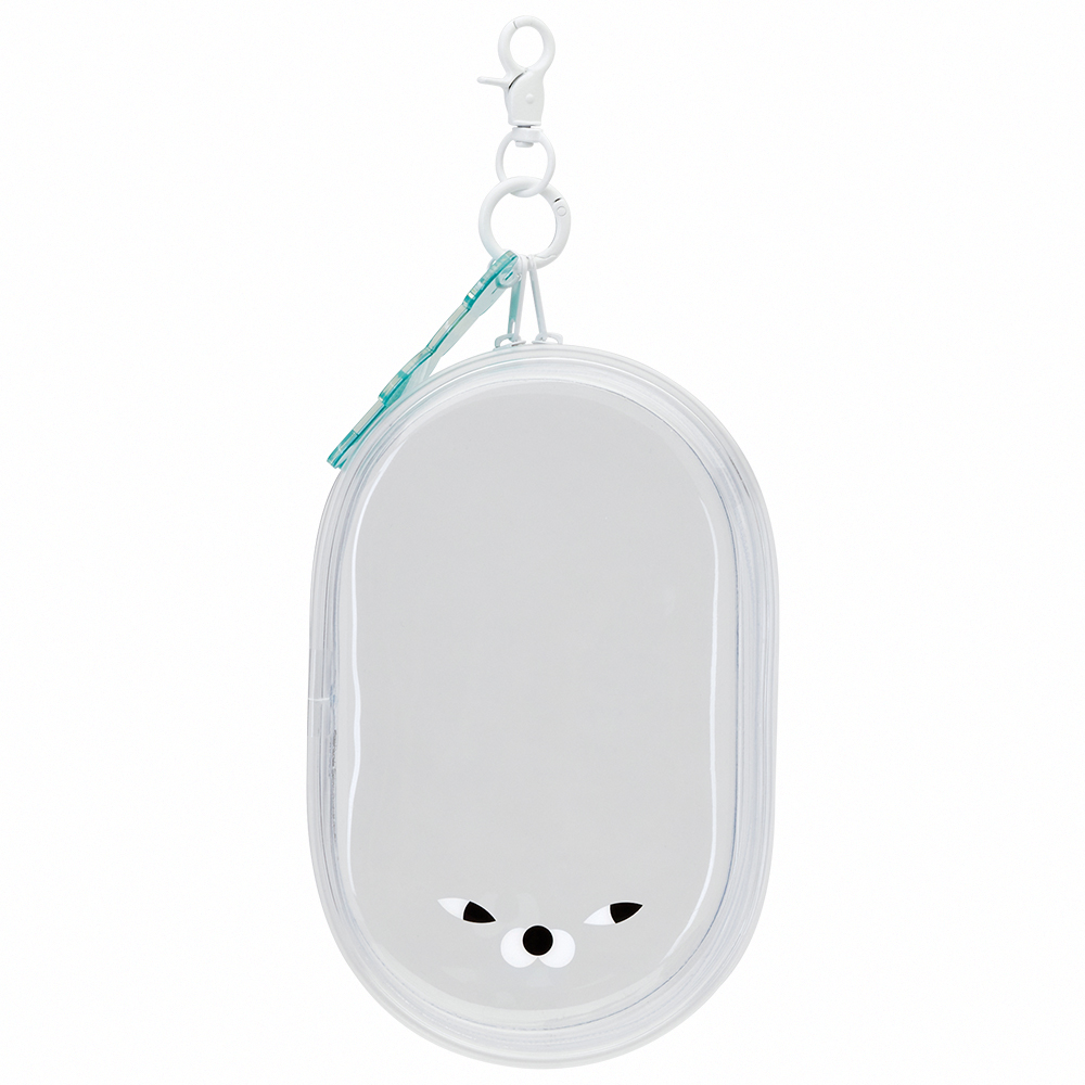 GraceGift Wasabi Bear聯名 芥末熊 吊飾透明外出曬娃包 藍綠色