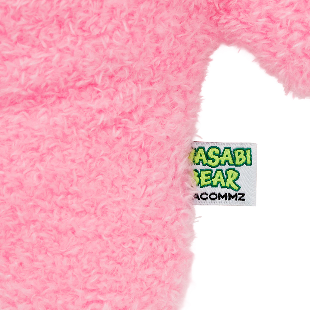 GraceGift Wasabi Bear聯名 粉芥末熊 療癒造型抱枕(30CM) 粉紅色 實拍圖