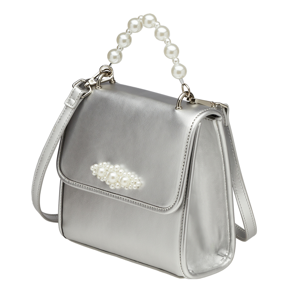 奕潔聯名-珍珠交響曲3WAY手提肩背書信包 銀