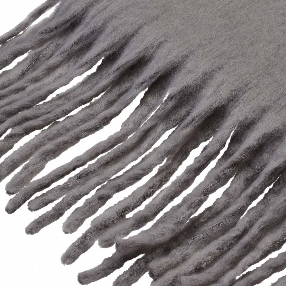 Care Bears-牢騷小熊純色流蘇仿羊絨圍巾 灰