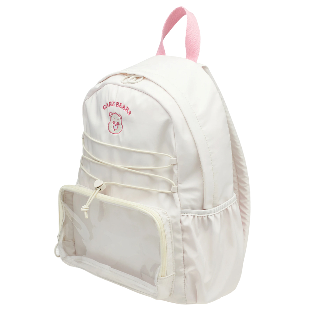 Care Bears-鑽石小熊機能抽繩尼龍曬娃後背包 米白