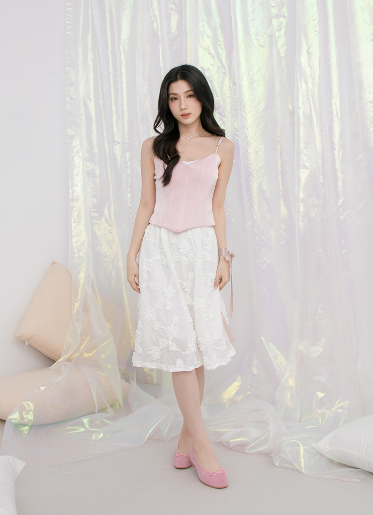 GraceGift平價女鞋 時尚秀場 圓頭 法式訂製全真皮鞋墊絨面芭蕾平底娃娃鞋 粉色