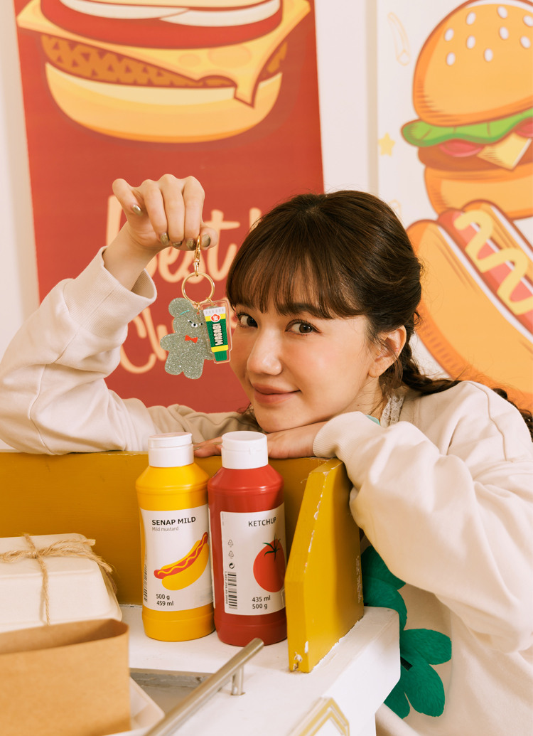 Grace Gift Wasabi Bear聯名 幸運招財好運組 大學T 吊飾 實拍圖