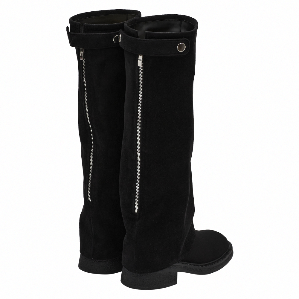 穿搭利器2way可拆式褲管堆堆長靴 黑