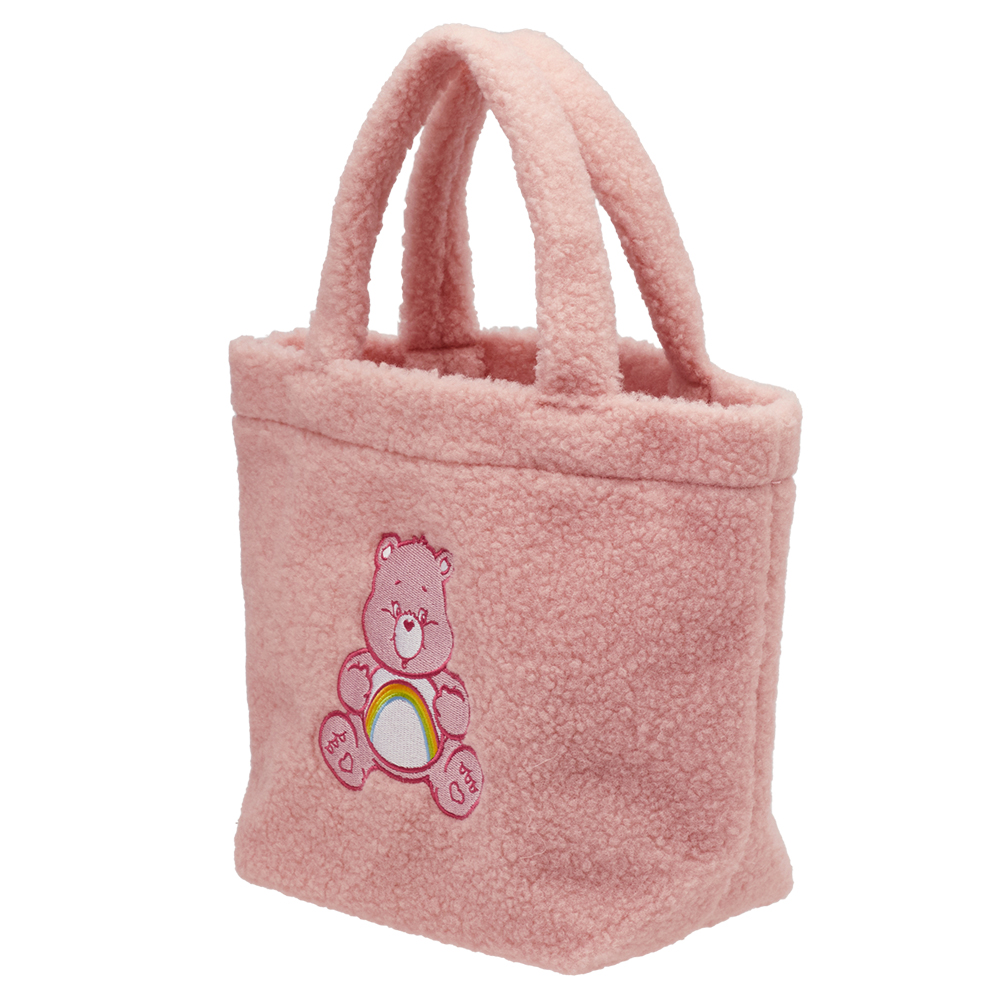 Care Bears-樂觀小熊泰迪毛毛手提肩背托特包 粉