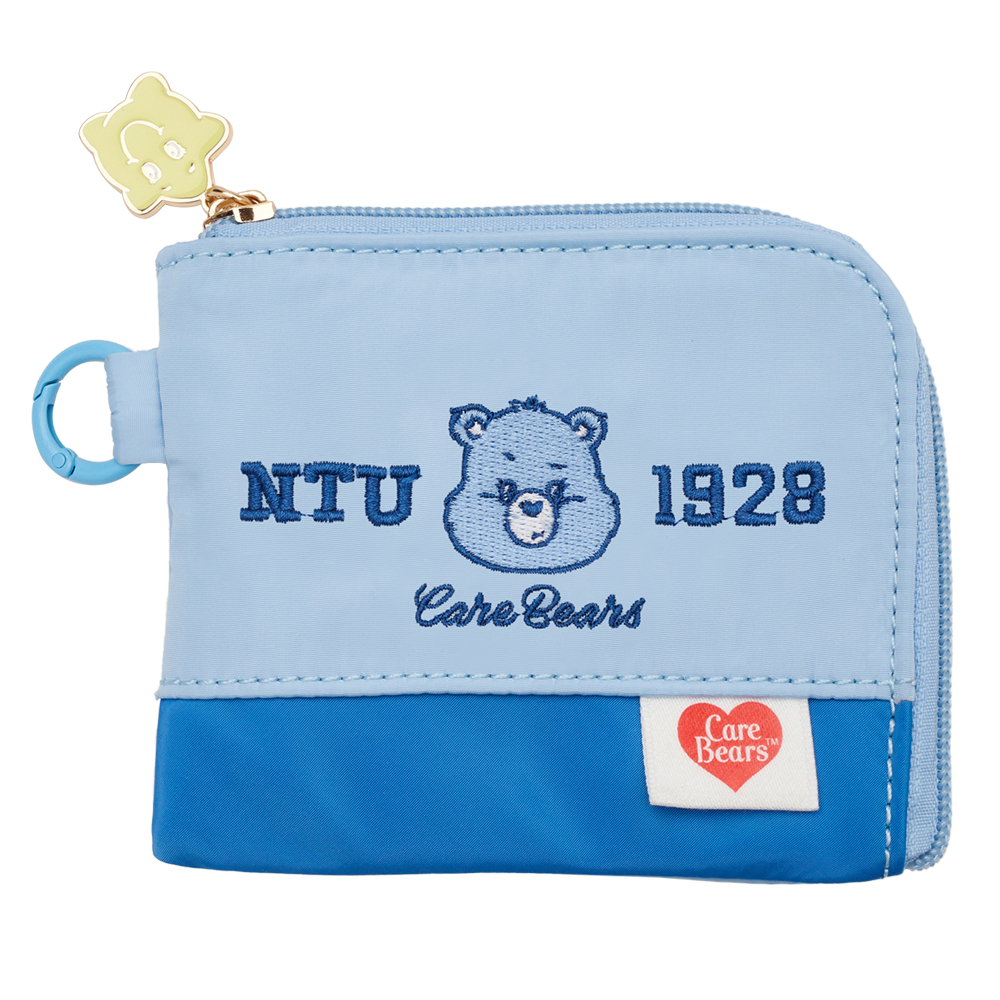 GraceGift Care Bears聯名 NTU 牢騷小熊 收納零錢包 淺藍色 實拍圖