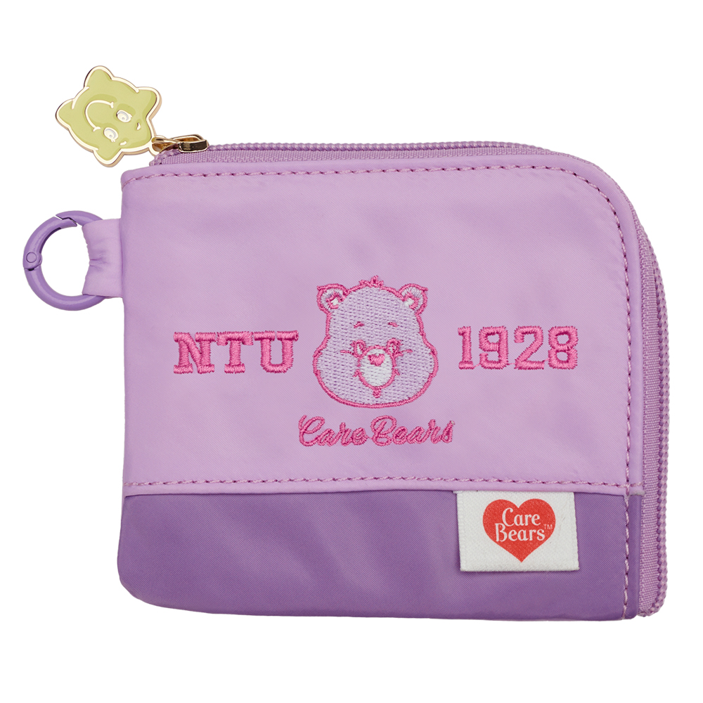 GraceGift Care Bears聯名 NTU 分享小熊 收納零錢包 紫色 實拍圖