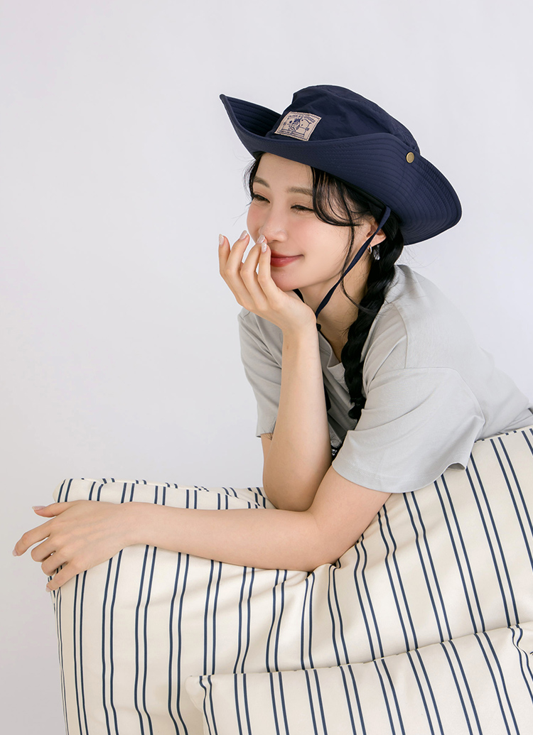 Beyond Closet 狗狗布標防風機能漁夫帽 深藍