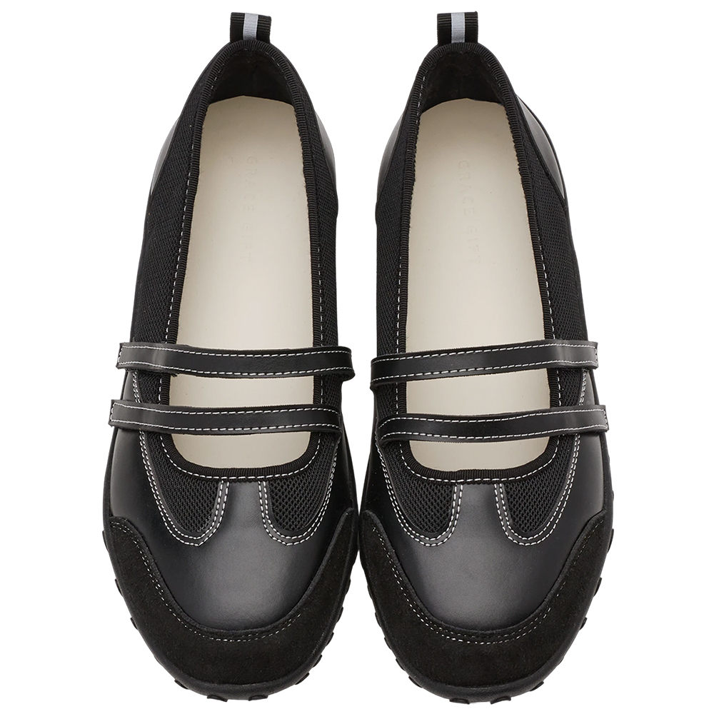 活力女孩魔鬼氈機能芭蕾舞運動鞋 黑