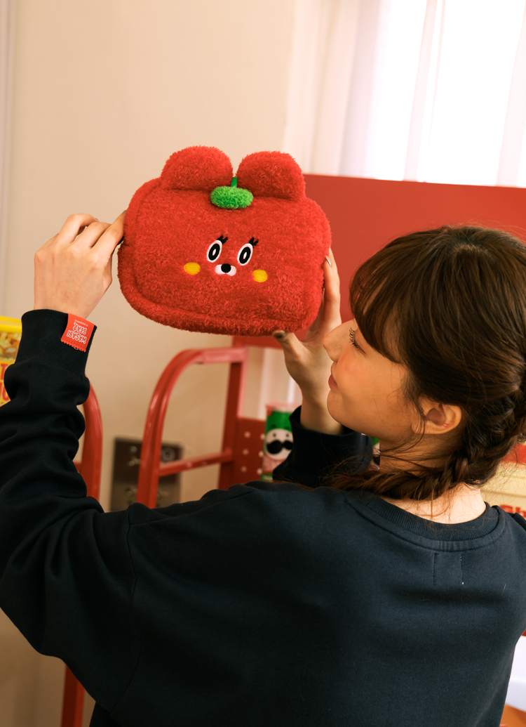 Grace Gift Wasabi Bear聯名 新年療癒收納組 絨毛化妝包 玩偶盲盒 曬娃包 福帶