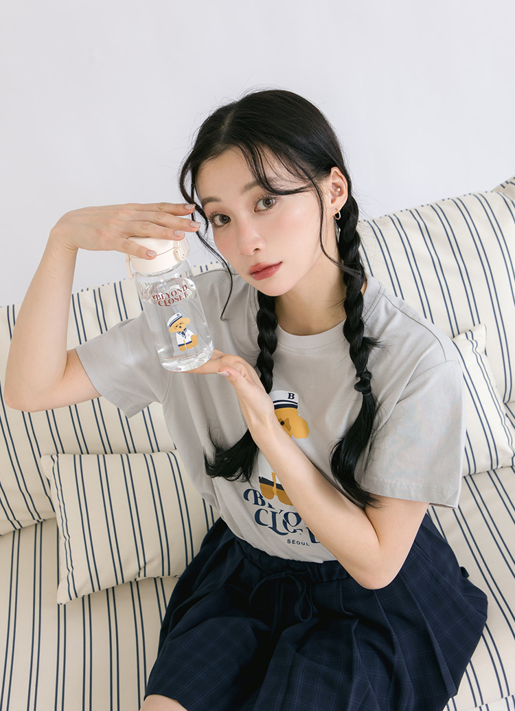 韓國Beyond Closet 水手貴賓狗印花360ml冷水瓶 咖啡