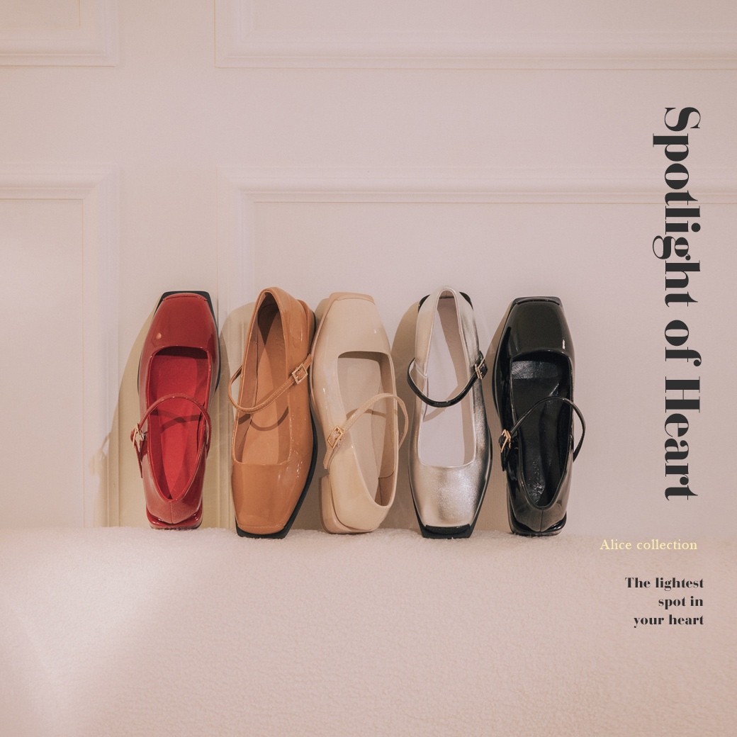 GraceGift Alice聯名 優雅芭蕾 低跟 瑪莉珍鞋 紅漆