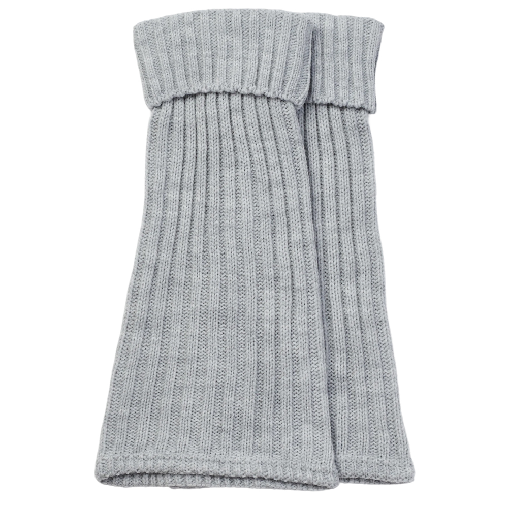 素面反折直紋針織堆堆襪套 灰