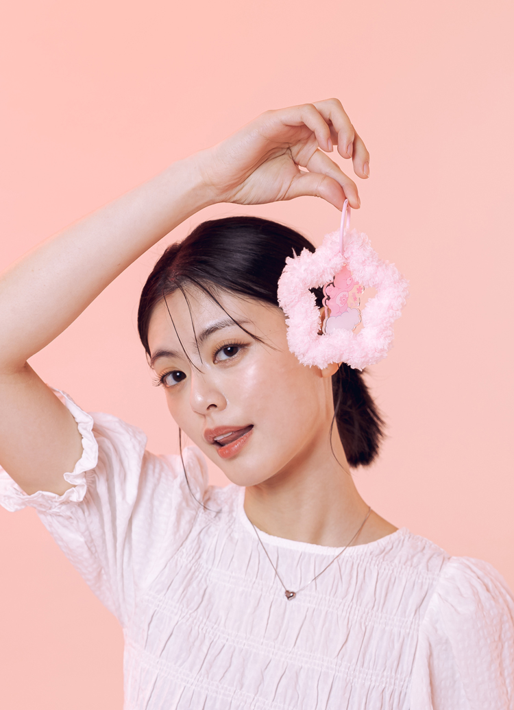 GraceGift CareBears聯名 櫻花小熊 櫻花季限定 櫻花小熊星星絨毛鑰匙圈 粉