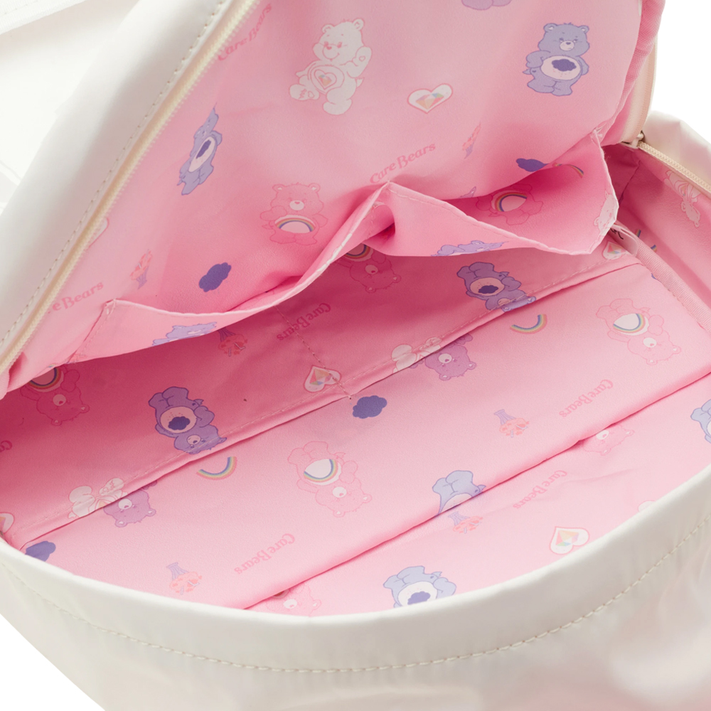 Care Bears-鑽石小熊機能抽繩尼龍曬娃後背包 米白