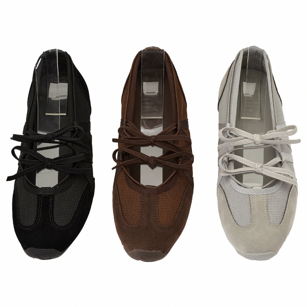 首爾芭蕾機能綁帶蝴蝶結瑪莉珍運動鞋  灰