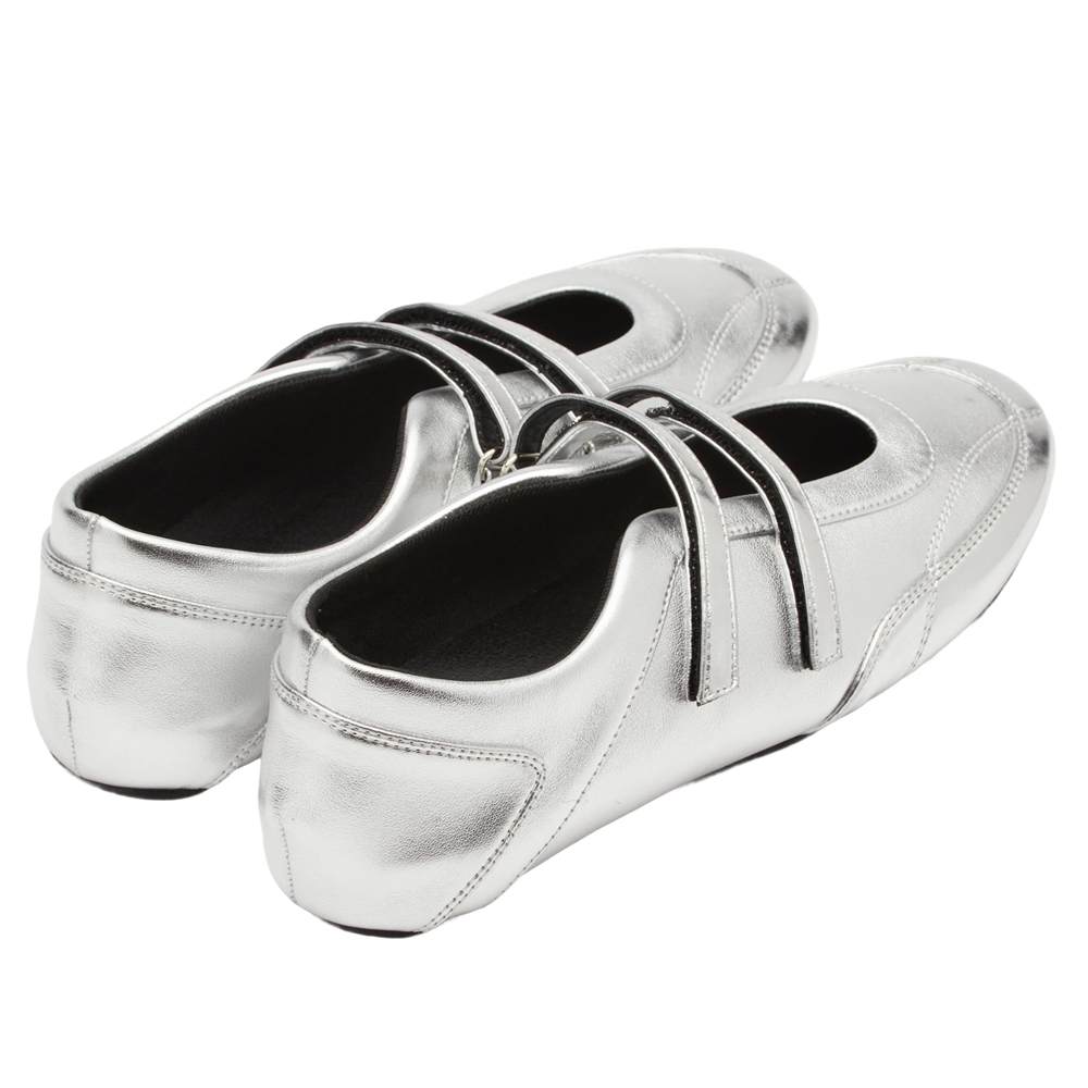 輕盈革命魔鬼氈雙帶內增高瑪莉珍運動鞋 銀