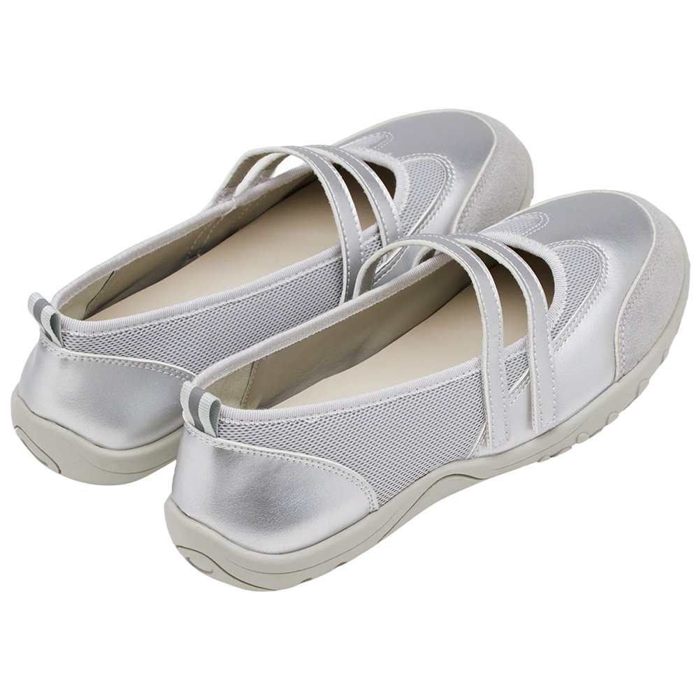 活力女孩魔鬼氈機能芭蕾舞運動鞋 銀