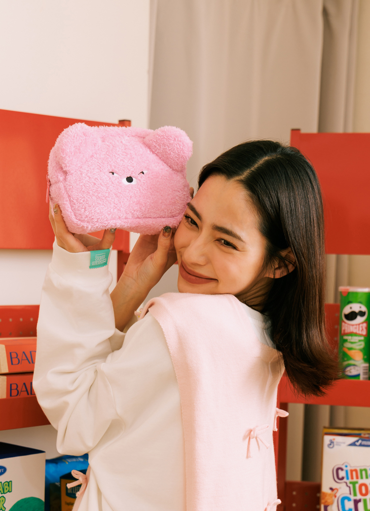 Grace Gift Wasabi Bear聯名 新年療癒收納組 絨毛化妝包 玩偶盲盒 曬娃包 福帶