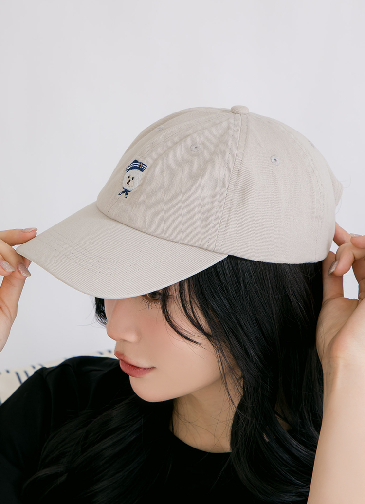 韓國Beyond Closet 比熊刺繡休閒棒球帽 淺灰
