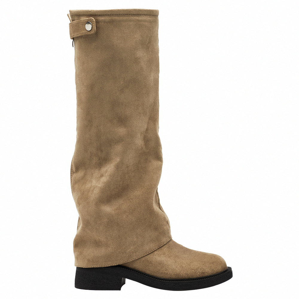 穿搭利器2way可拆式褲管堆堆長靴 卡其