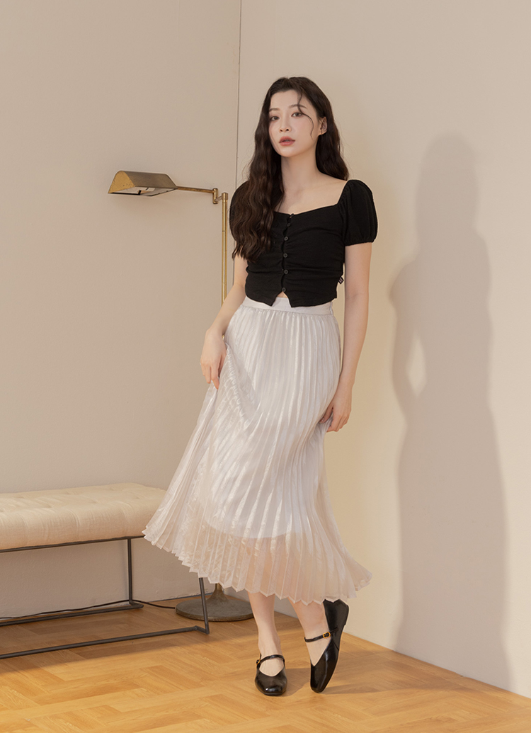 Grace Gift 平價女鞋 氣質簡約 微方頭平底瑪莉珍鞋 黑色 內增高瑪莉珍鞋 實拍圖