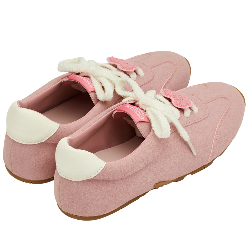 Grace Gift 平價女鞋 Wasabi Bear 聯名 粉芥末熊 休閒運動鞋 粉紅色 穿搭實拍