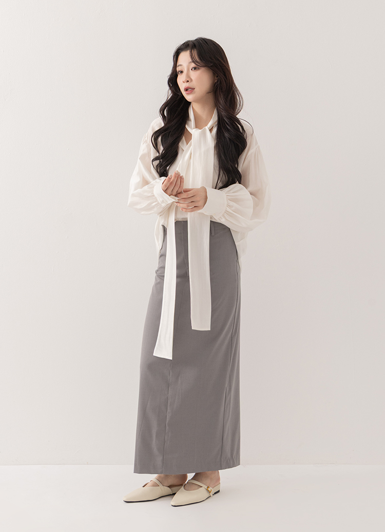 GraceGift平價女鞋 韓系俐落美型尖頭穆勒鞋 杏色
