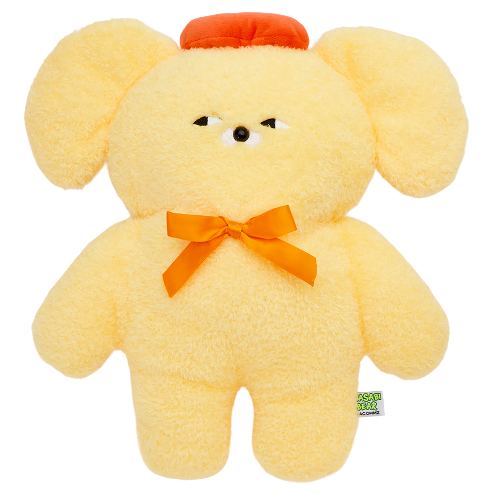 GraceGift Wasabi Bear聯名 黃芥末熊 療癒造型抱枕(30CM) 黃色 實拍圖