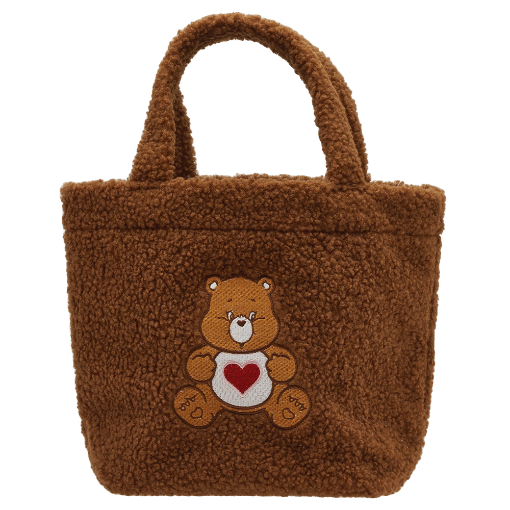 Care Bears-溫柔小熊泰迪毛毛手提肩背托特包 棕
