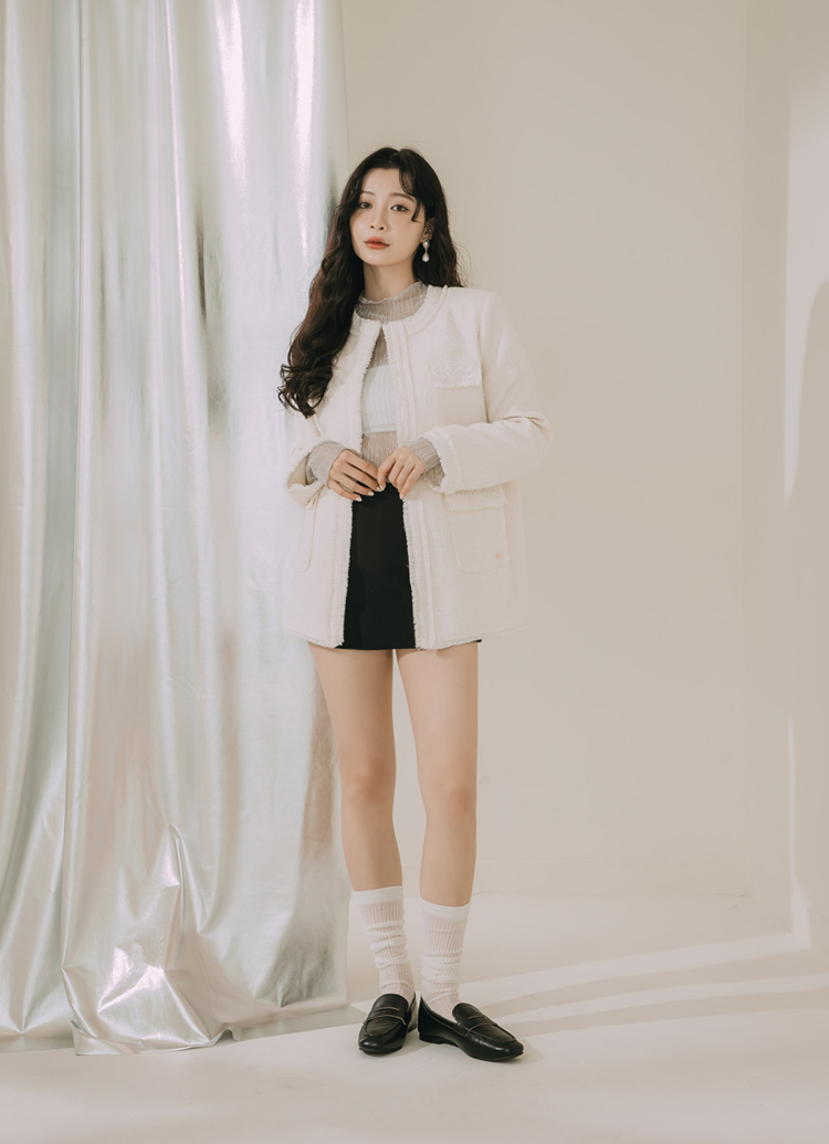 GraceGift平價女鞋 摩登便仕 皮革 平底樂福鞋 黑