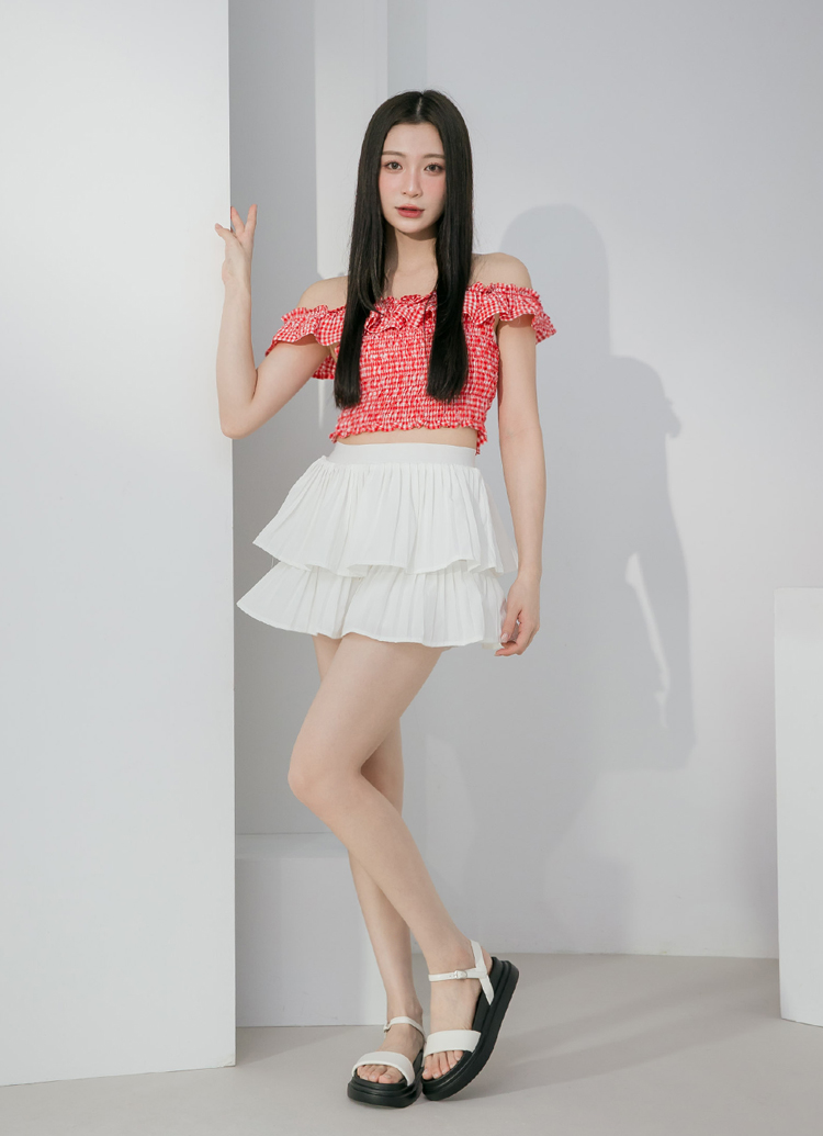 GraceGift平價女鞋 極輕量 細帶繞踝 厚底涼鞋 米白