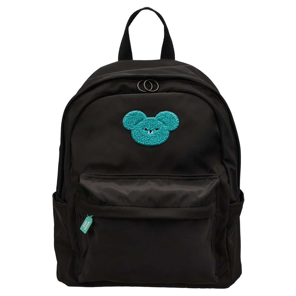 GraceGift Wasabi Bear聯名 芥末熊 吊牌輕便尼龍後背包 黑色 實拍圖