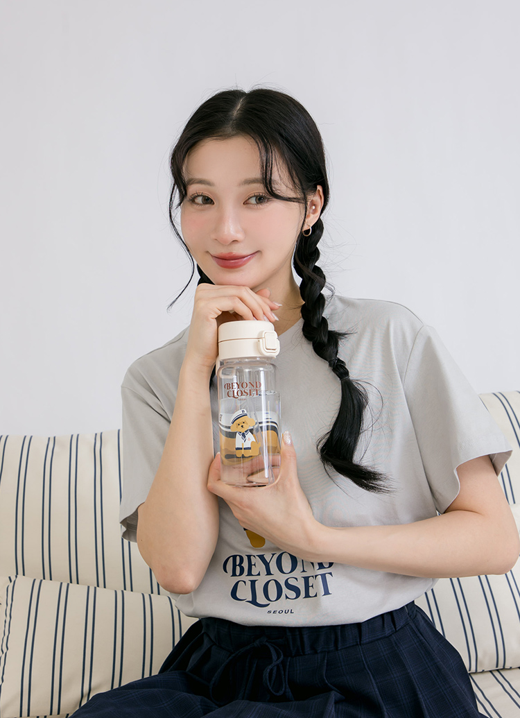 韓國Beyond Closet 水手貴賓狗印花360ml冷水瓶 咖啡