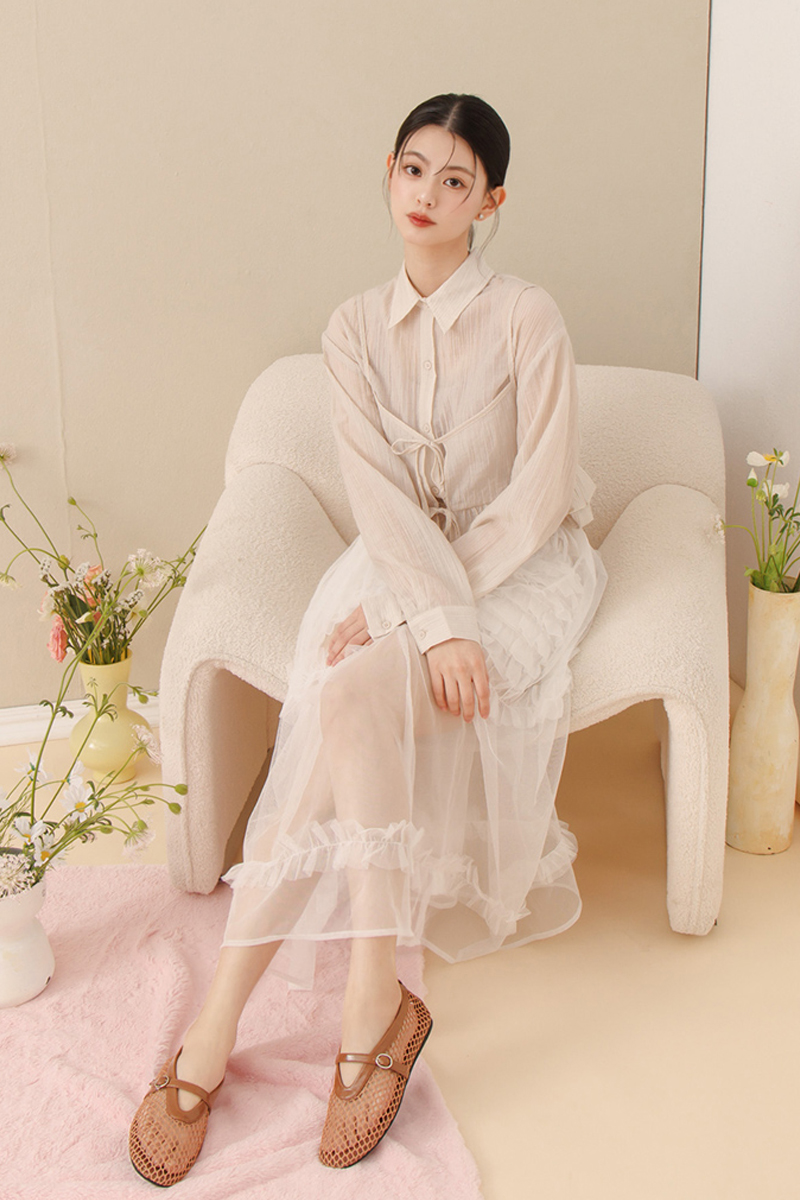 個性網面細閃芭蕾舞平底娃娃鞋